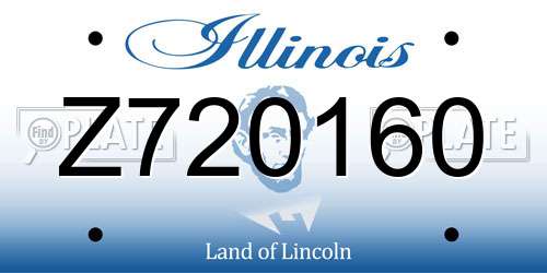 Z720160 Illinois License Plate