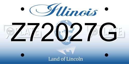Z72027G Illinois License Plate