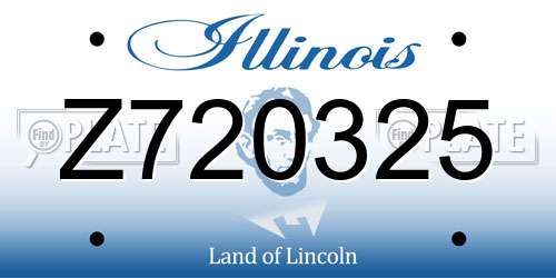 Z720325 Illinois License Plate
