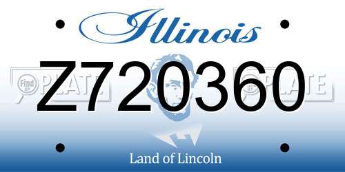 Z720360 Illinois License Plate