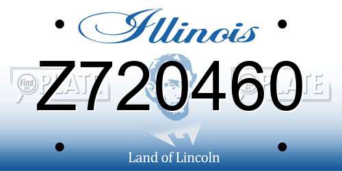 Z720460 Illinois License Plate
