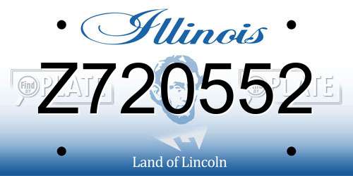 Z720552 Illinois License Plate