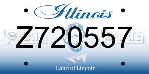 Z720557 Illinois License Plate