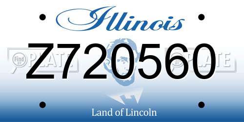 Z720560 Illinois License Plate