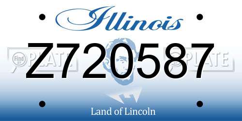 Z720587 Illinois License Plate