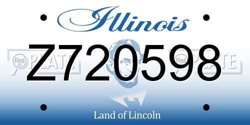 Z720598 Illinois License Plate