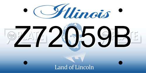 Z72059B Illinois License Plate