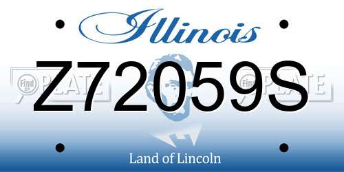 Z72059S Illinois License Plate