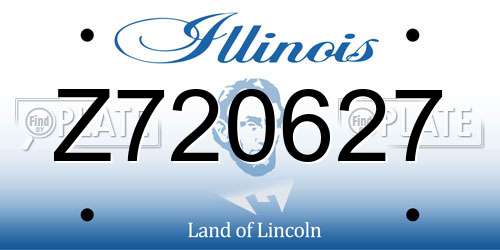 Z720627 Illinois License Plate