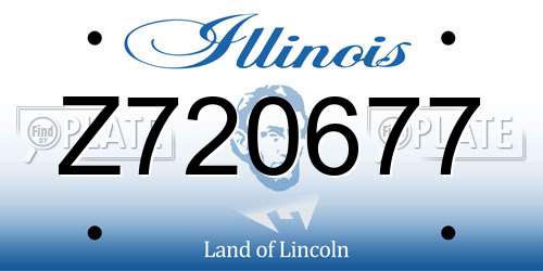 Z720677 Illinois License Plate