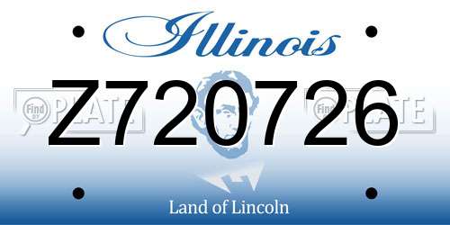 Z720726 Illinois License Plate