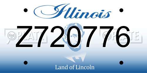 Z720776 Illinois License Plate