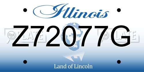 Z72077G Illinois License Plate
