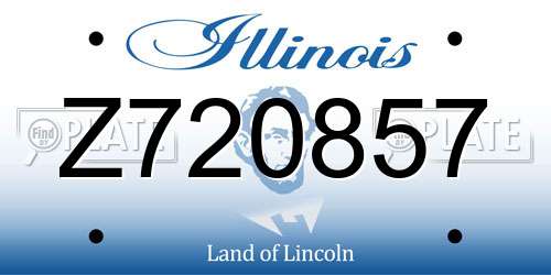 Z720857 Illinois License Plate