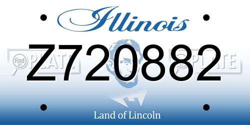 Z720882 Illinois License Plate