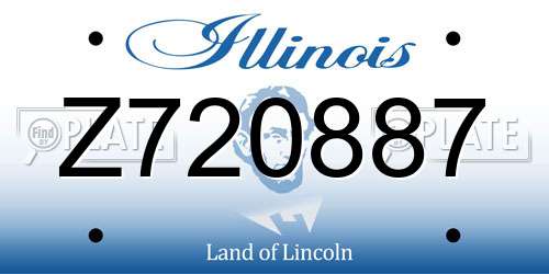Z720887 Illinois License Plate