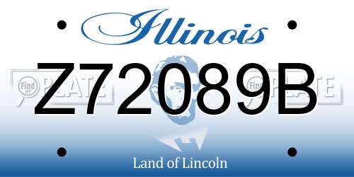 Z72089B Illinois License Plate