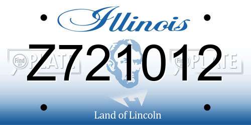 Z721012 Illinois License Plate