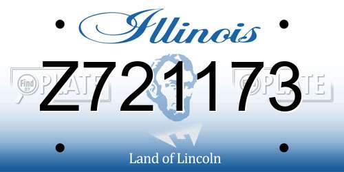 Z721173 Illinois License Plate
