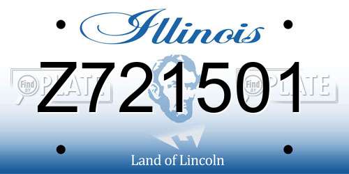 Z721501 Illinois License Plate