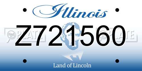 Z721560 Illinois License Plate