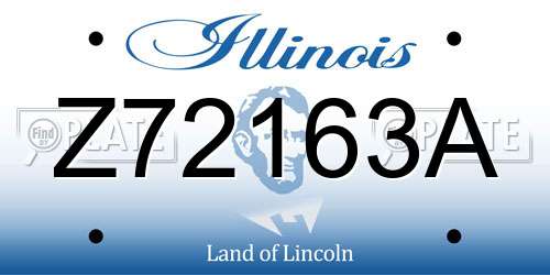 Z72163A Illinois License Plate