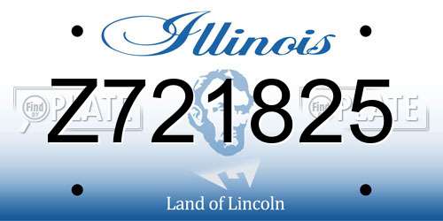 Z721825 Illinois License Plate