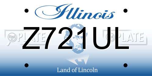 Z721UL Illinois License Plate