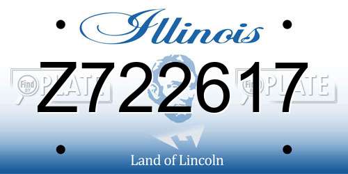 Z722617 Illinois License Plate