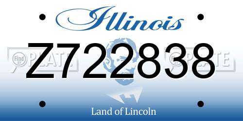 Z722838 Illinois License Plate
