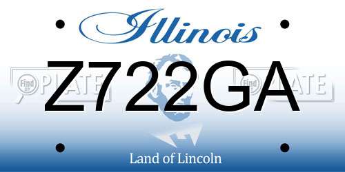 Z722GA Illinois License Plate