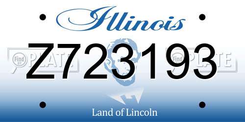 Z723193 Illinois License Plate
