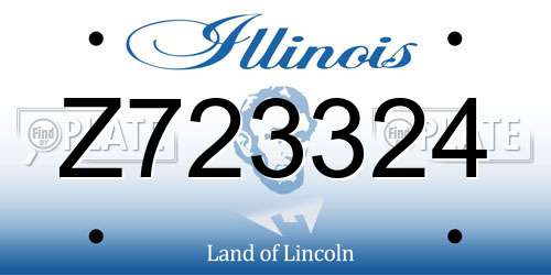 Z723324 Illinois License Plate