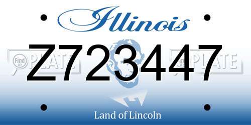 Z723447 Illinois License Plate