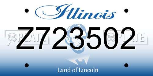 Z723502 Illinois License Plate