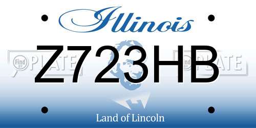 Z723HB Illinois License Plate