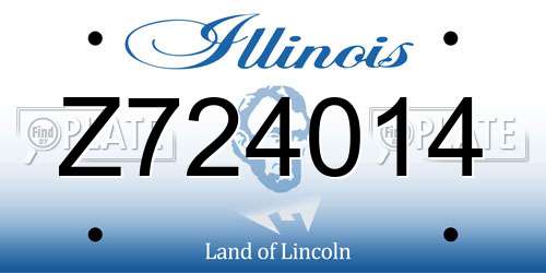 Z724014 Illinois License Plate
