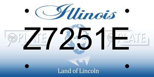 Z7251E Illinois License Plate