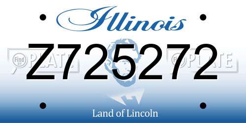 Z725272 Illinois License Plate