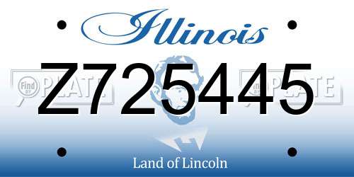Z725445 Illinois License Plate