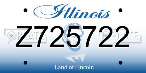 Z725722 Illinois License Plate