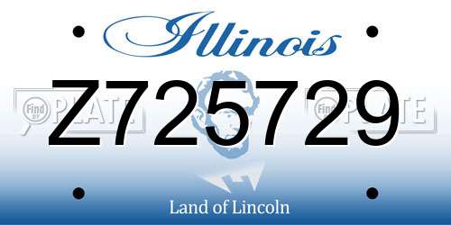 Z725729 Illinois License Plate
