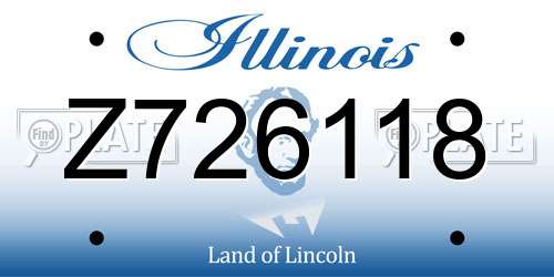 Z726118 Illinois License Plate