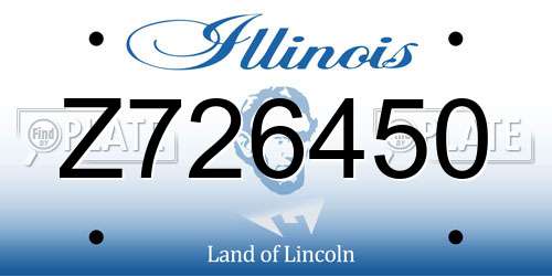 Z726450 Illinois License Plate