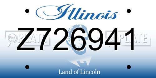 Z726941 Illinois License Plate