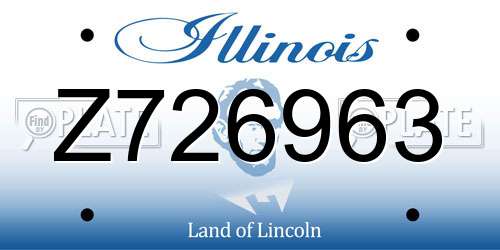 Z726963 Illinois License Plate