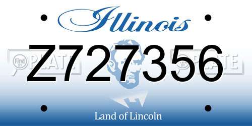 Z727356 Illinois License Plate