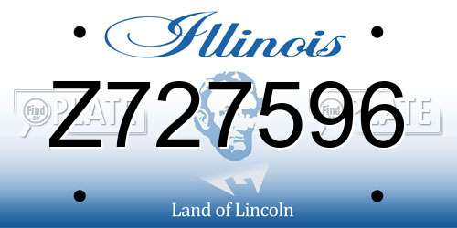 Z727596 Illinois License Plate