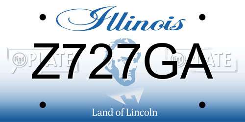 Z727GA Illinois License Plate