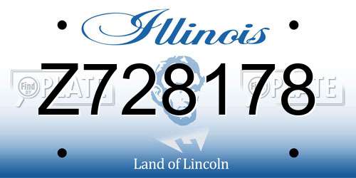 Z728178 Illinois License Plate